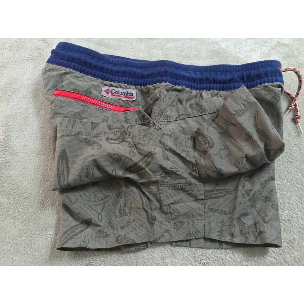 Columbia Company Womens Shorts Size M Green High Rise Cargo Pockets Drawstring - Picture 10 of 10